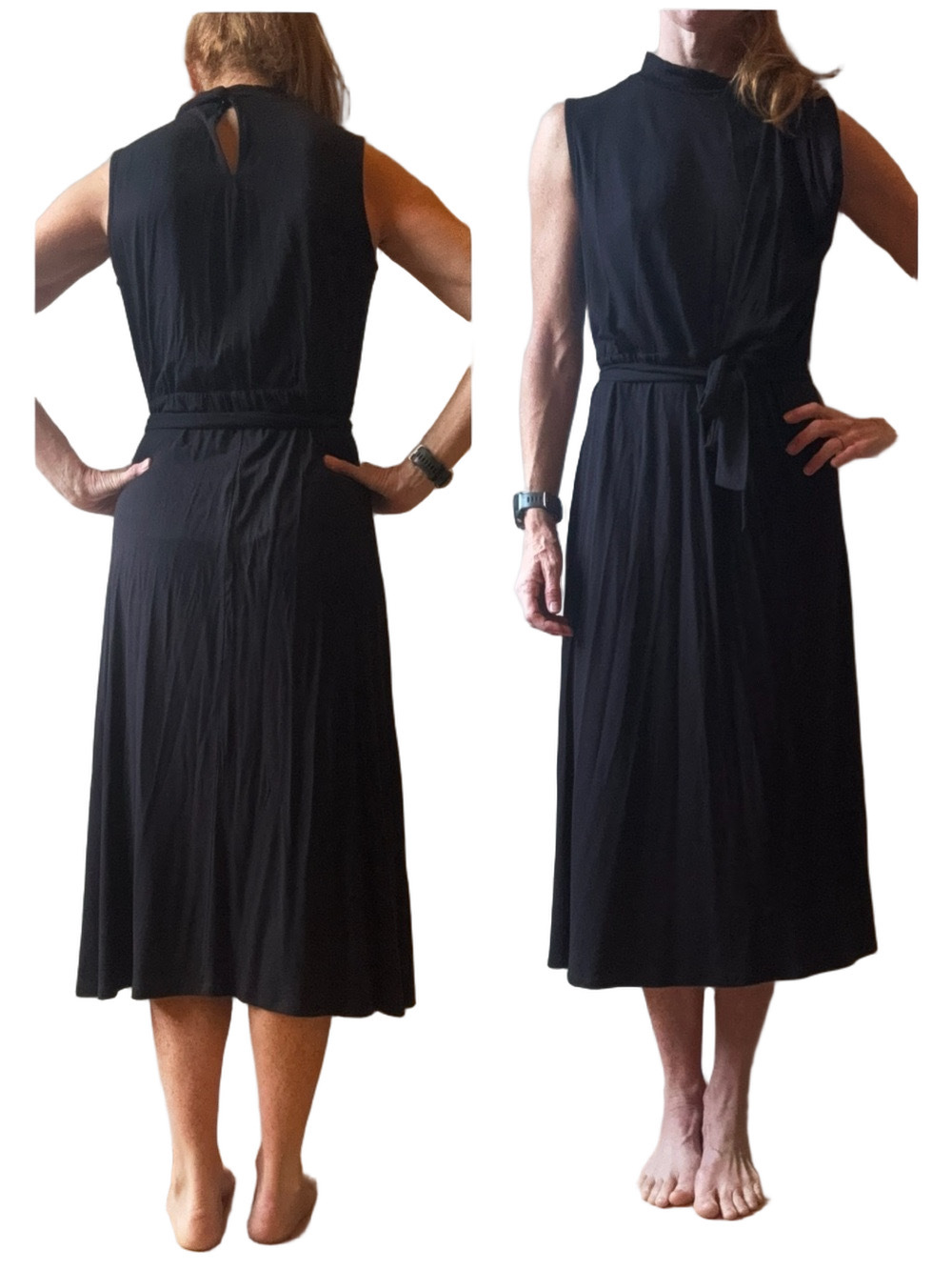AMOUR VERT Black Modal Midi Dress